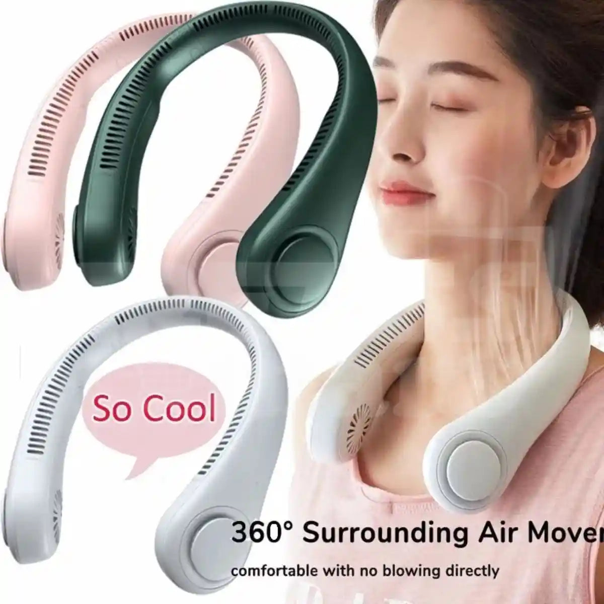 Portable Neck Fan, Hands Free Bladeless Fan