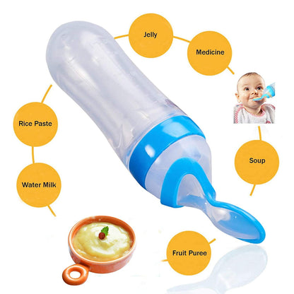 Baby Squeezy Food Grade Silicone Bottle Feeder for Baby Feeding